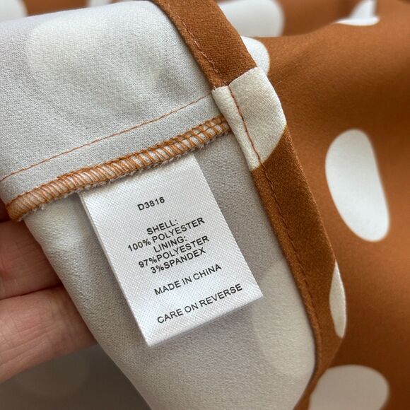 Alexia Admor Polka Dot Draped Midi Fit & Flare Dress Brown Pretty Women Derby - Picture 9 of 11